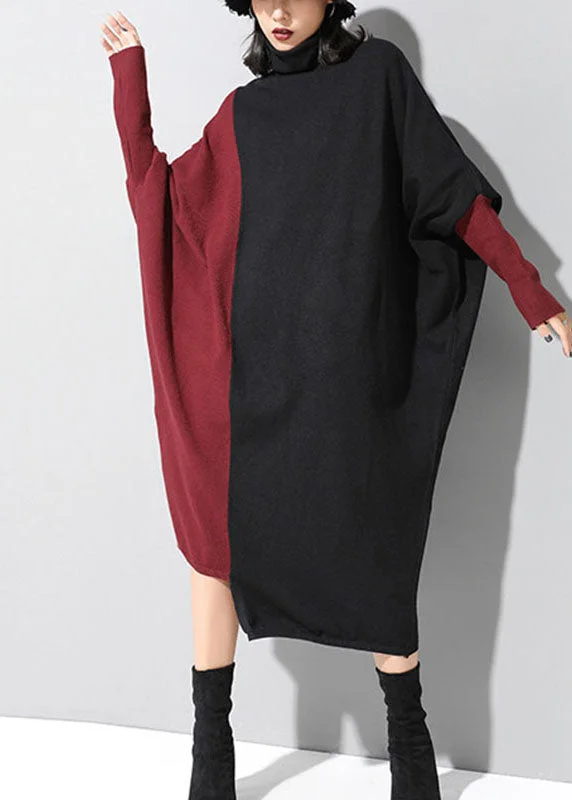 Short Sleeve Women's Cashmere Sweater Dresses in Pastel HuesFitted Black Patchwork Red asymmetrical design Fall Winter Sweater Dress Short Sleeve Women's Cashmere Sweater Dresses in Pastel HuesFitted Black Patchwork Red asymmetrical design Fall Winter Sweater Dress