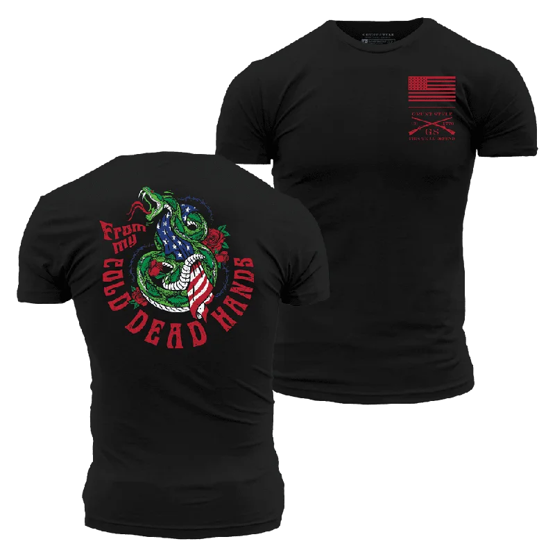 Long Sleeve Women T Shirt for Cooler WeatherFrom My Cold Dead Hands T-Shirt - Black