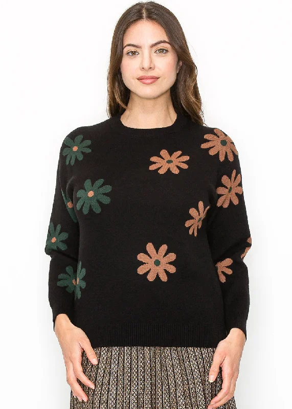 Tie - Front Women's Lambswool Sweaters in Pastel HuesGarden Blooms Knit Pullover