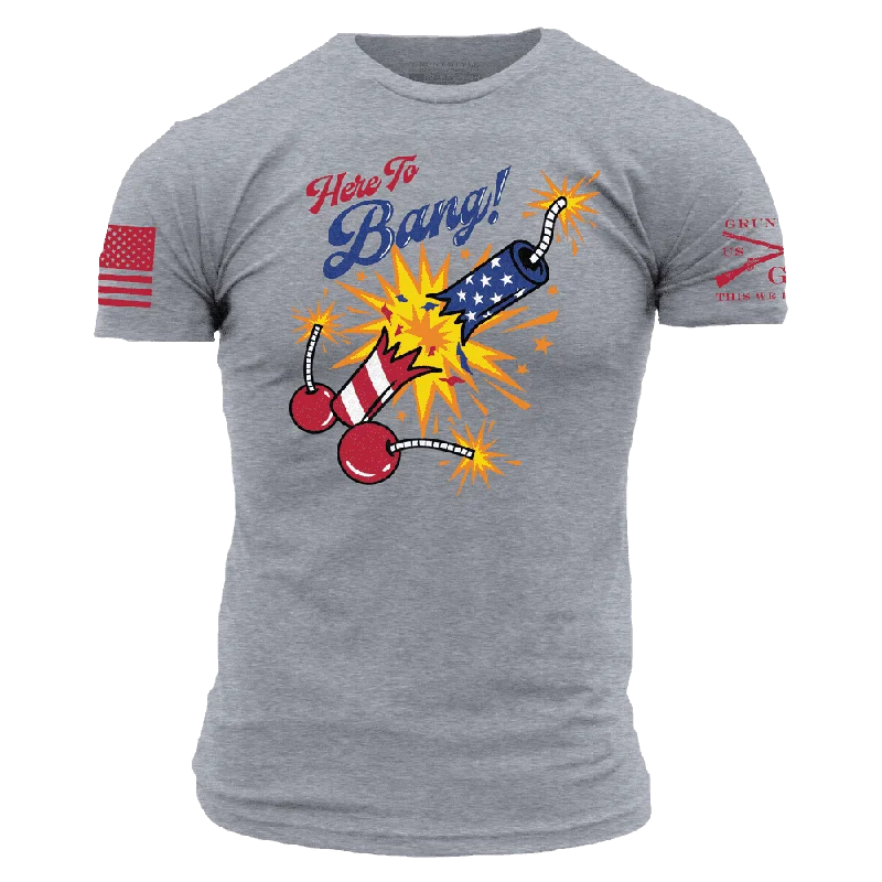 Crew Neck Women T Shirt with a Timeless DesignHere To Bang T-Shirt - Dark Heather Gray Crew Neck Women T Shirt with a Timeless DesignHere To Bang T-Shirt - Dark Heather Gray