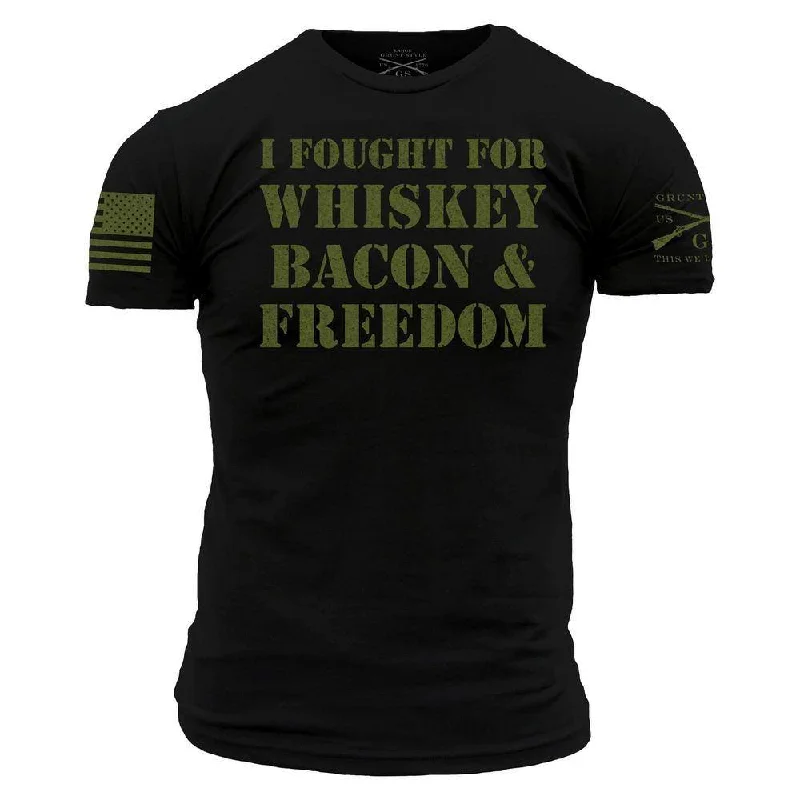 Tie - Dye Women T Shirt with a Bohemian VibeI Fought For Whiskey, Bacon & Freedom T-Shirt - Black Tie - Dye Women T Shirt with a Bohemian VibeI Fought For Whiskey, Bacon & Freedom T-Shirt - Black