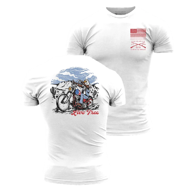 Tie - Dye Women T Shirt with a Bohemian VibeLive Free T-Shirt - White