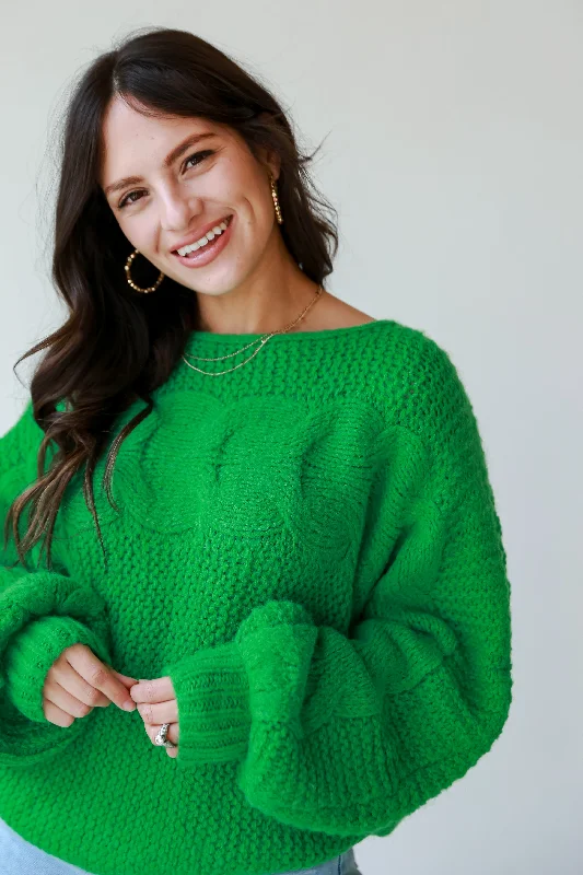 Boat Neck Women's Merino Wool Sweaters in Neutral ShadesFINAL SALE - Luxe Outing Kelly Green Cable Knit Oversized Sweater Boat Neck Women's Merino Wool Sweaters in Neutral ShadesFINAL SALE - Luxe Outing Kelly Green Cable Knit Oversized Sweater