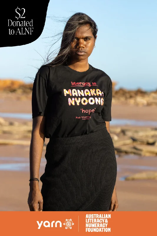 Puff Sleeve Women T Shirt for a Fashion - Forward LookManaka-nyoong 'Hope' ALNF Black Cotton Crew Neck Women's T-Shirt Puff Sleeve Women T Shirt for a Fashion - Forward LookManaka-nyoong 'Hope' ALNF Black Cotton Crew Neck Women's T-Shirt