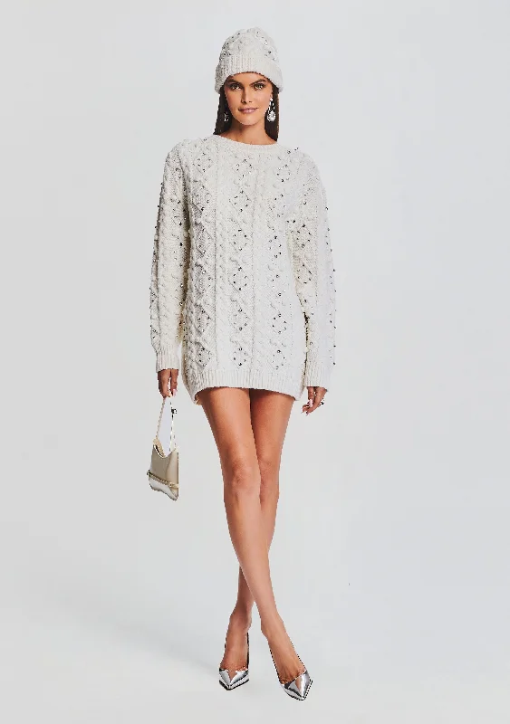 Cowl Neck Women's Cashmere Blend Sweater Dresses for WinterMaple Embellished Sweater Dress Cowl Neck Women's Cashmere Blend Sweater Dresses for WinterMaple Embellished Sweater Dress
