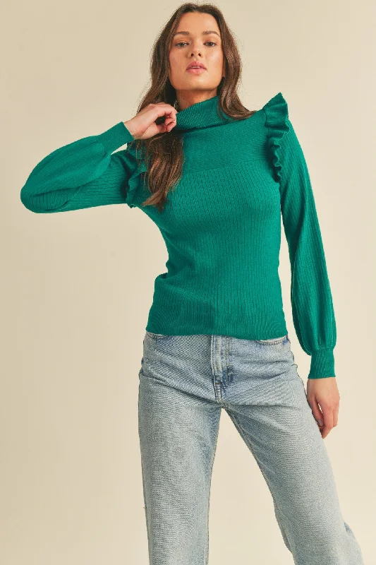 Sleeveless Women's Silk - Trimmed Sweaters for SummerMarcy Ruffled Turtleneck Sweater Sleeveless Women's Silk - Trimmed Sweaters for SummerMarcy Ruffled Turtleneck Sweater
