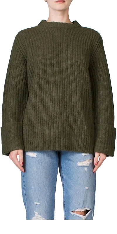 Plus Size Women's Open - Front Cardigan Style Sweater DressesMarl Rib Crew Sweater In Bay Leaf Plus Size Women's Open - Front Cardigan Style Sweater DressesMarl Rib Crew Sweater In Bay Leaf