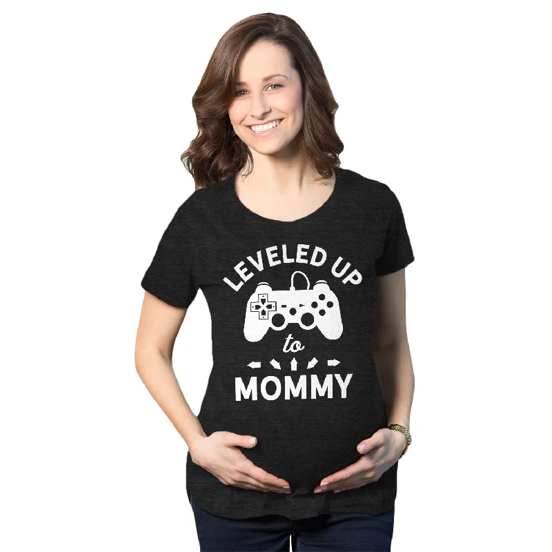 Leveled Up To Mommy Maternity T Shirt