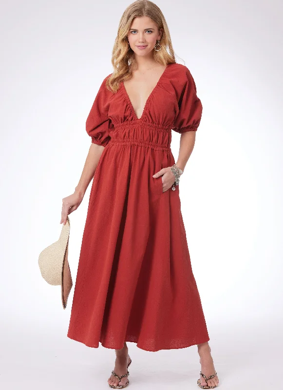 Plus Size Women's Long Sleeve Cable Knit Sweater DressesMcCalls Dresses M8507