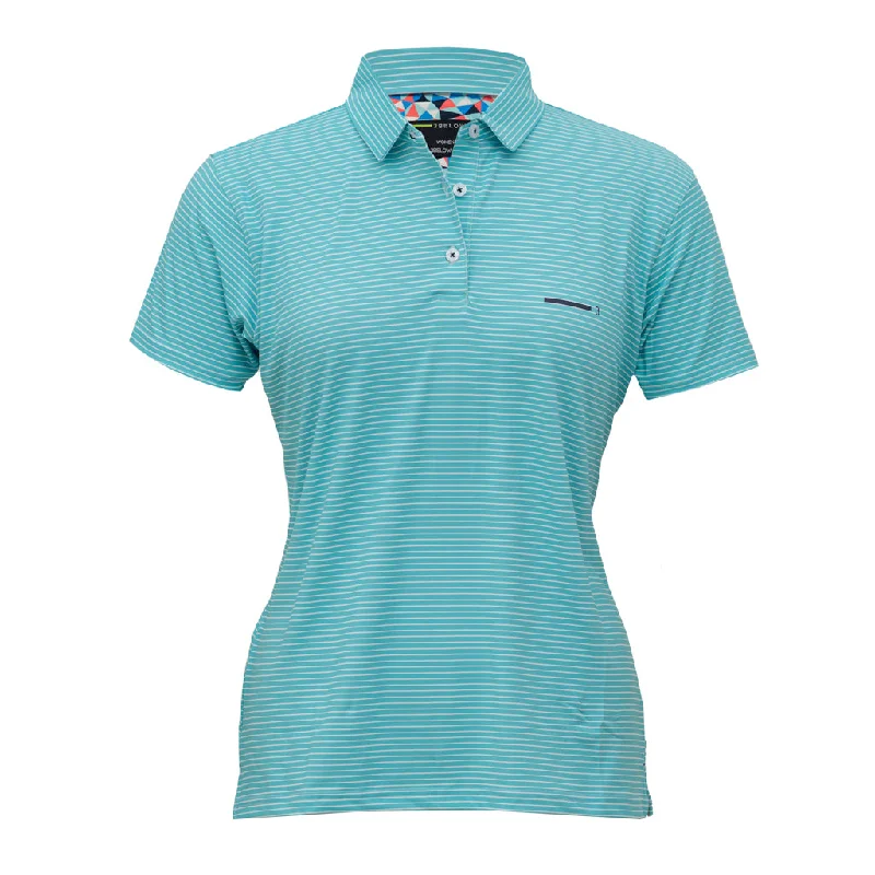 Ringer T Shirt Women with Retro - Inspired StripesMENTA WOMEN'S GOLF T-SHIRT