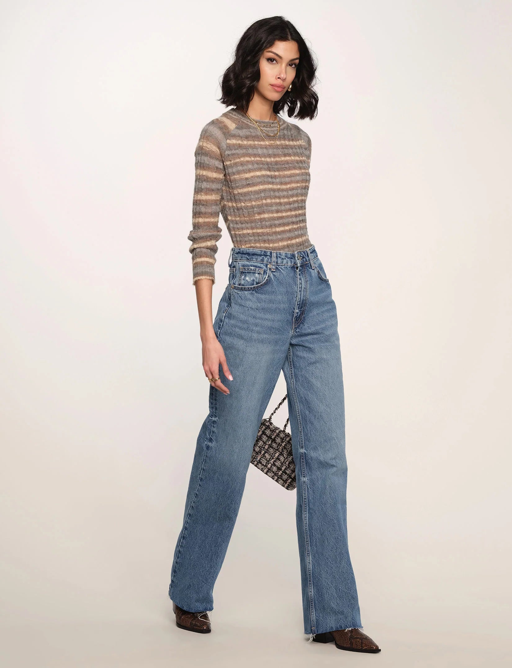 Plus Size Women's Belted Cable Knit SweatersMira Sweater in Heather