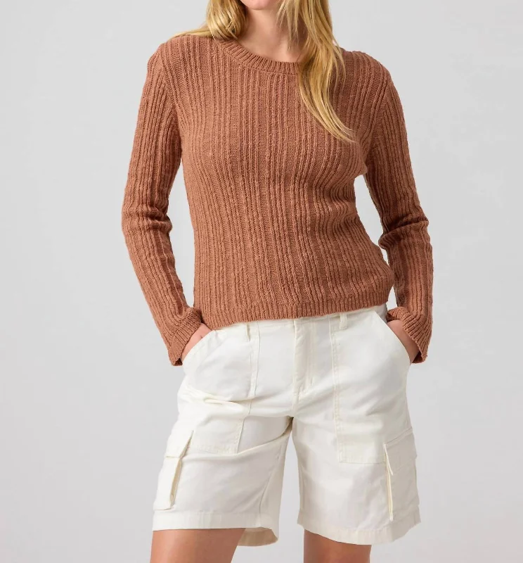 Plus Size Women's Side - Slit Sweaters in Bold SolidsMonday Blooms Sweater In Mocha Mousse Plus Size Women's Side - Slit Sweaters in Bold SolidsMonday Blooms Sweater In Mocha Mousse