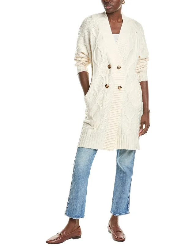 Plus Size Women's Open - Front Cardigan Style Sweater DressesNAADAM Mixed Cable Wool & Cashmere-Blend Coat Plus Size Women's Open - Front Cardigan Style Sweater DressesNAADAM Mixed Cable Wool & Cashmere-Blend Coat