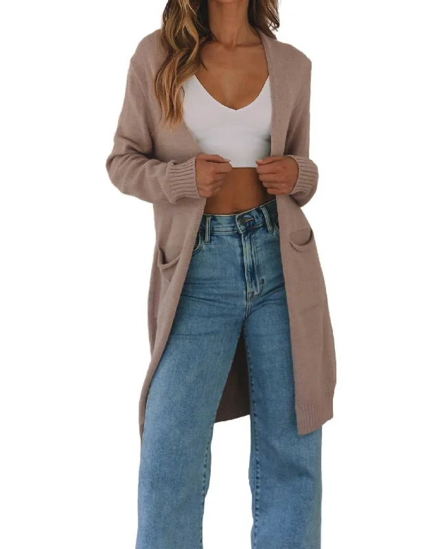 Plus Size Women's Asymmetric Hem Sweater Dresses in Modern DesignsOpen Front Duster Cardigan W/pockets In Brown Plus Size Women's Asymmetric Hem Sweater Dresses in Modern DesignsOpen Front Duster Cardigan W/pockets In Brown
