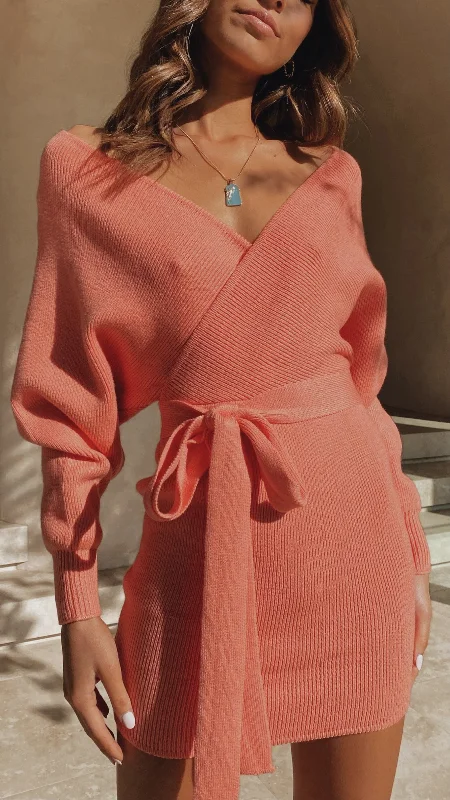 Mock Neck Women's Angora Blend Sweater Dresses in Solid ColorsParisian Dress - Apricot Mock Neck Women's Angora Blend Sweater Dresses in Solid ColorsParisian Dress - Apricot