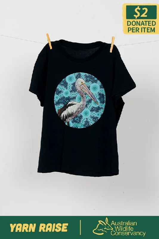 Tie - Dye Women T Shirt with a Bohemian VibePelican (Dhalipnha) 'Australian Wildlife Conservancy' Navy Cotton Crew Neck Women’s T-Shirt Tie - Dye Women T Shirt with a Bohemian VibePelican (Dhalipnha) 'Australian Wildlife Conservancy' Navy Cotton Crew Neck Women’s T-Shirt