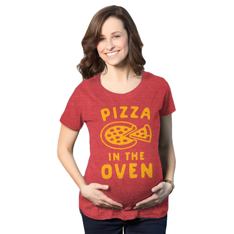 Embroidered Women T Shirt with Intricate DetailsPizza In The Oven Maternity T Shirt