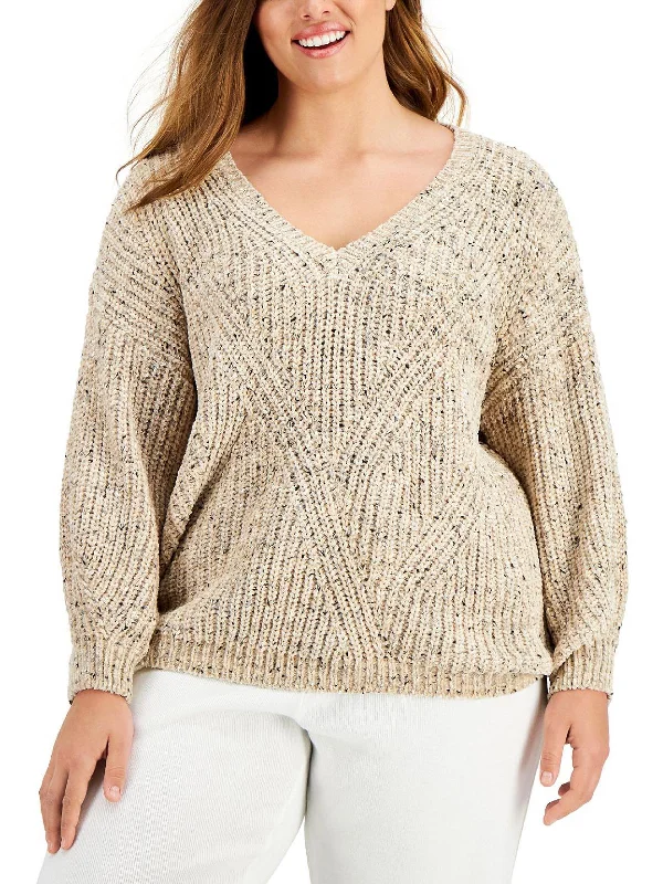 Belted Women's Cotton Blend Sweater Dresses for a Casual LookPlus Womens Chenille Pullover V-Neck Sweater Belted Women's Cotton Blend Sweater Dresses for a Casual LookPlus Womens Chenille Pullover V-Neck Sweater