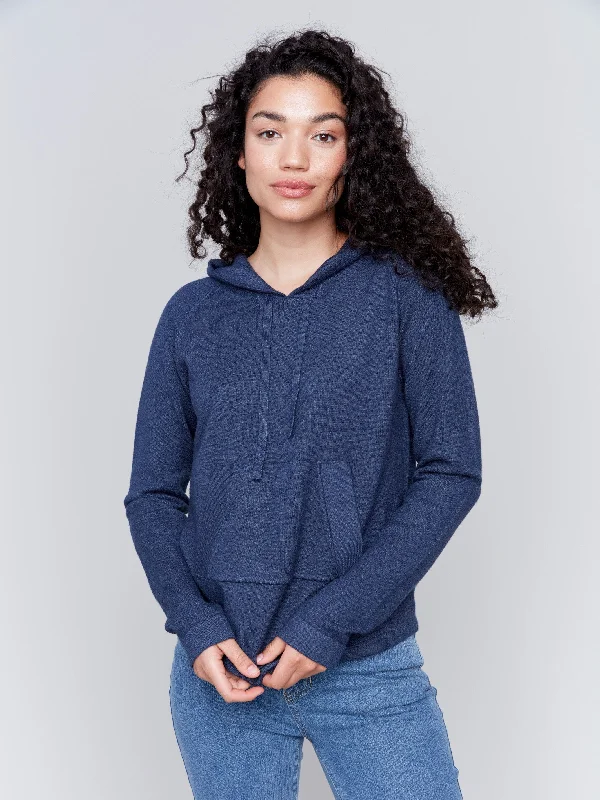 Short Sleeve Women's Cotton Blend Sweaters in Pastel ColorsPlush Knit Hoodie Sweater - Denim Short Sleeve Women's Cotton Blend Sweaters in Pastel ColorsPlush Knit Hoodie Sweater - Denim