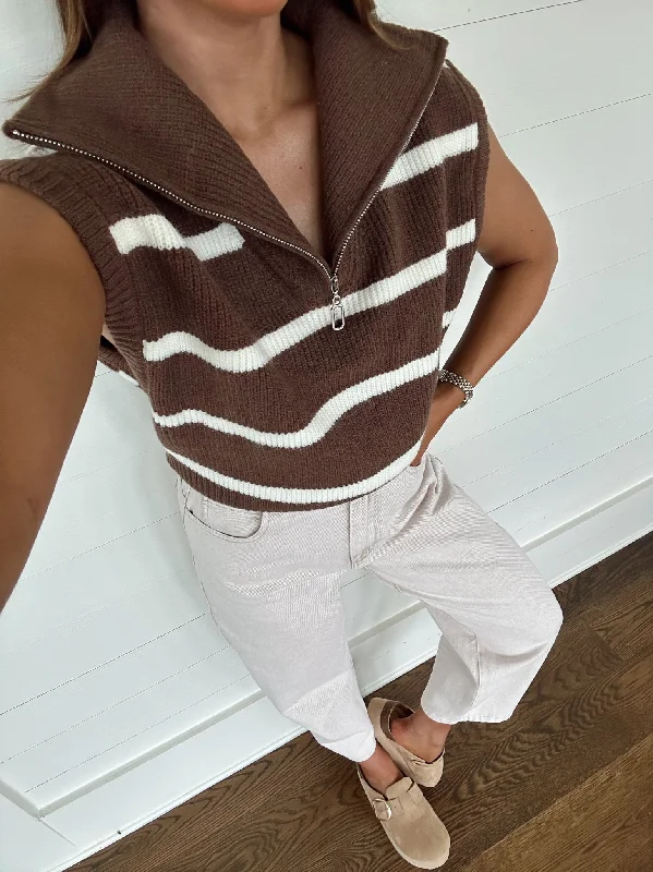 Tie - Front Women's Lambswool Sweaters in Pastel HuesPoppy Sweater- Brown