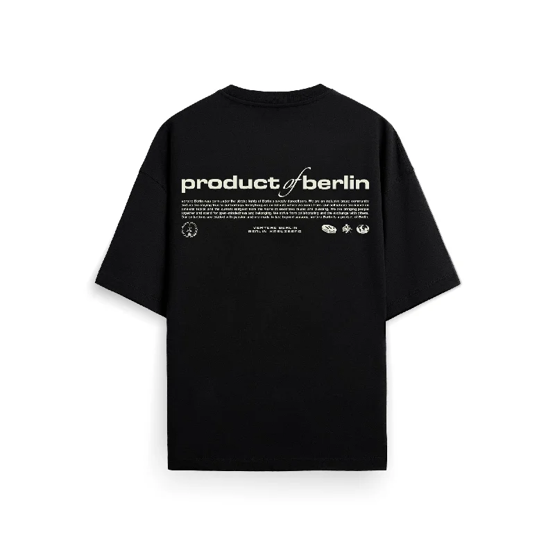 Crop Top Women T Shirt to Pair with High - Waisted BottomsPRODUCT OF BERLIN T-SHIRT - BLACK Crop Top Women T Shirt to Pair with High - Waisted BottomsPRODUCT OF BERLIN T-SHIRT - BLACK