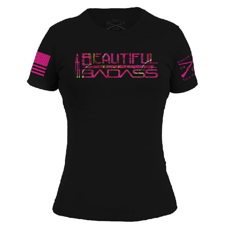 Organic Cotton Women T Shirt for Eco - Conscious WearersWomen's Realtree Xtra® - Beautiful Badass T-Shirt - Black Organic Cotton Women T Shirt for Eco - Conscious WearersWomen's Realtree Xtra® - Beautiful Badass T-Shirt - Black