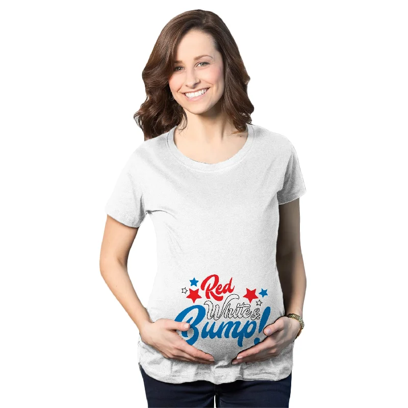 Tie - Dye Women T Shirt with a Bohemian VibeRed White And Bump Maternity T Shirt