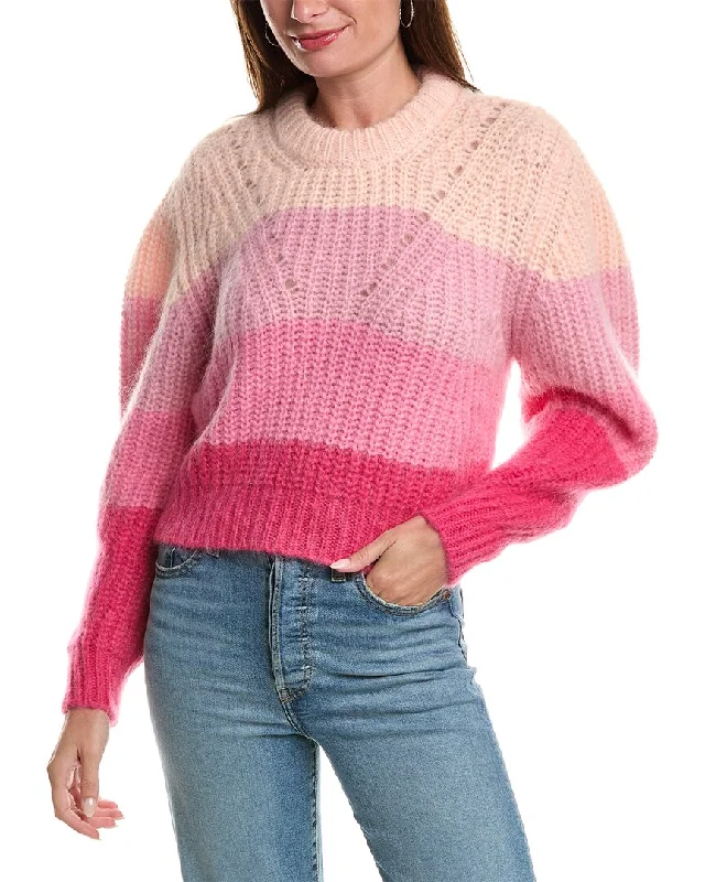 V - Neck Women's Ribbed Sweater Dresses with Belt for a Defined WaistSandro Mohair & Wool-Blend Sweater V - Neck Women's Ribbed Sweater Dresses with Belt for a Defined WaistSandro Mohair & Wool-Blend Sweater
