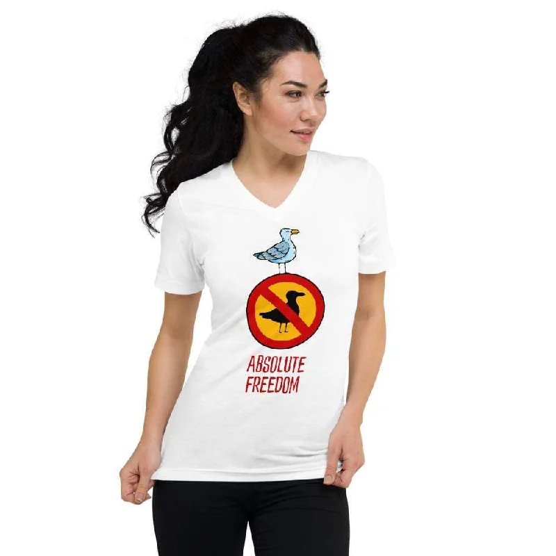 Plus Size Women T Shirt for a Comfortable and Flattering FitSartre - Absolute Freedom Seagull - Unisex V-Neck T-Shirt Plus Size Women T Shirt for a Comfortable and Flattering FitSartre - Absolute Freedom Seagull - Unisex V-Neck T-Shirt
