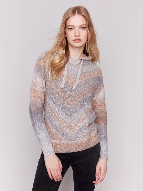 Sleeveless Women's Silk - Trimmed Sweaters for SummerSpace Dye Hoodie Sweater - Pebbles Sleeveless Women's Silk - Trimmed Sweaters for SummerSpace Dye Hoodie Sweater - Pebbles