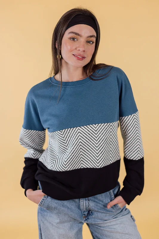 Sweater Mia Blue Herringbone