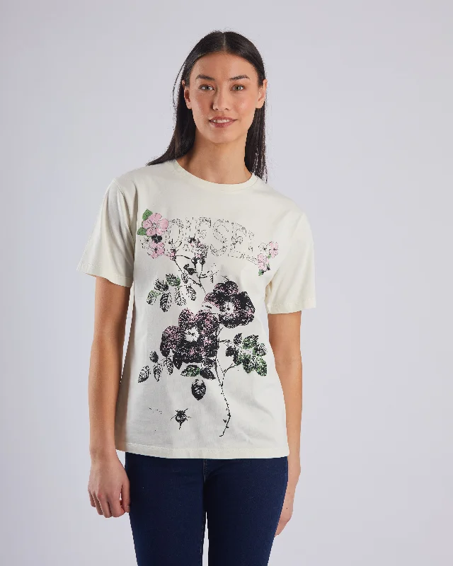 Embroidered Women T Shirt with Intricate DetailsLavanna Tee Soft Cloud