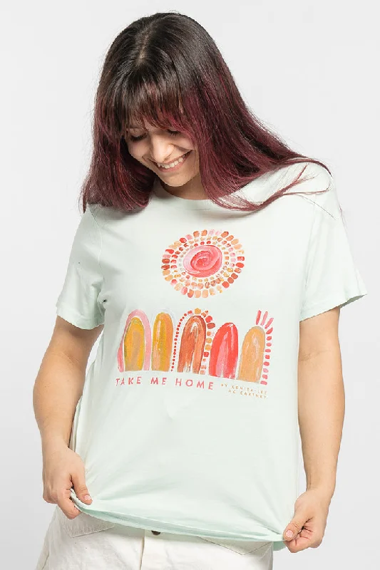 Sequined Women T Shirt for a Sparkly Night OutTake Me Home Seafoam Cotton Crew Neck Women's T-Shirt Sequined Women T Shirt for a Sparkly Night OutTake Me Home Seafoam Cotton Crew Neck Women's T-Shirt