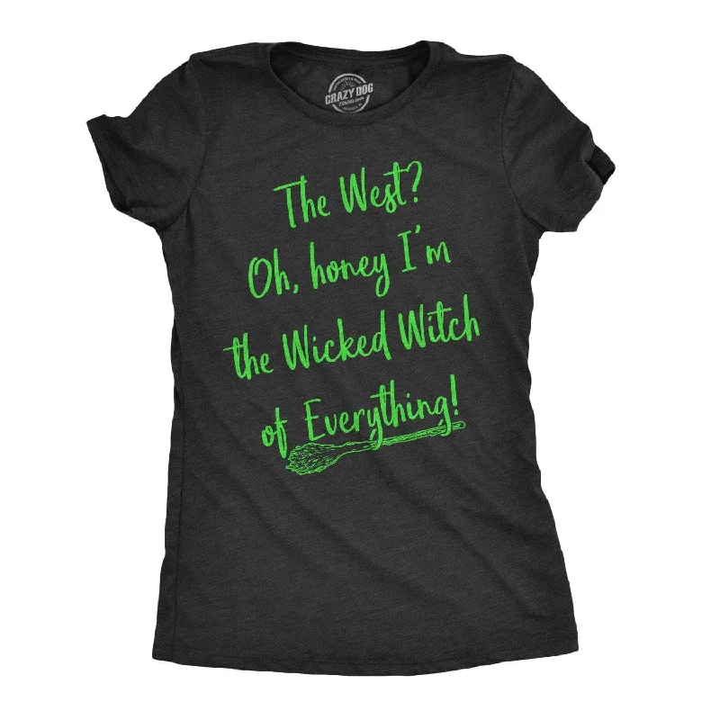 Distressed Women T Shirt with a Laid - Back AestheticThe Wicked Witch Of Everything Women's T Shirt Distressed Women T Shirt with a Laid - Back AestheticThe Wicked Witch Of Everything Women's T Shirt
