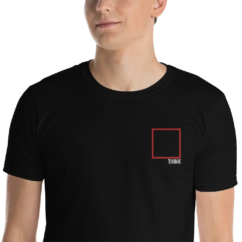 Sheer Women T Shirt for a Stylish and Alluring LookThink Outside the Box - Embroidered - Premium T-Shirt Sheer Women T Shirt for a Stylish and Alluring LookThink Outside the Box - Embroidered - Premium T-Shirt