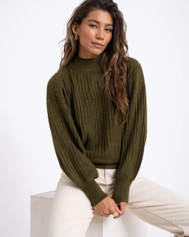 Hooded Women's Fleece - Lined Sweaters for WinterTILTIL Benny Knit Moss Green One Size Hooded Women's Fleece - Lined Sweaters for WinterTILTIL Benny Knit Moss Green One Size