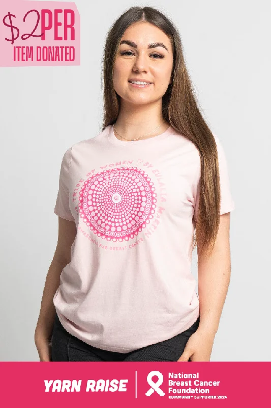 Distressed Women T Shirt with a Laid - Back AestheticTribe Of Women Circle Pink Cotton Crew Neck Women’s T-Shirt Distressed Women T Shirt with a Laid - Back AestheticTribe Of Women Circle Pink Cotton Crew Neck Women’s T-Shirt
