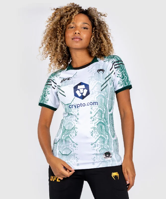 Long Sleeve Women T Shirt for Cooler WeatherUFC Adrenaline by Venum Authentic Fight Night Women’s Walkout Jersey - Emerald Edition - White/Green Long Sleeve Women T Shirt for Cooler WeatherUFC Adrenaline by Venum Authentic Fight Night Women’s Walkout Jersey - Emerald Edition - White/Green