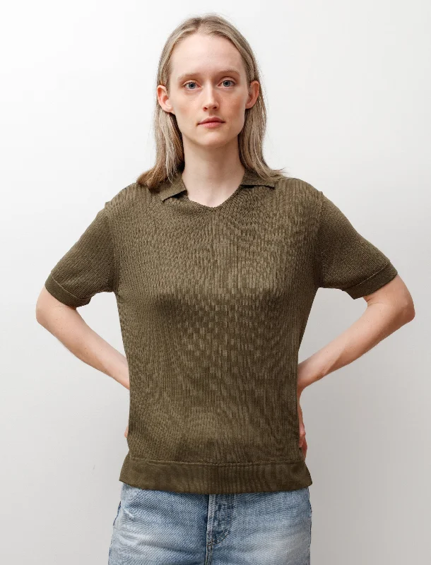 Crew Neck Women T Shirt with a Timeless DesignSS Split Collar Corde
