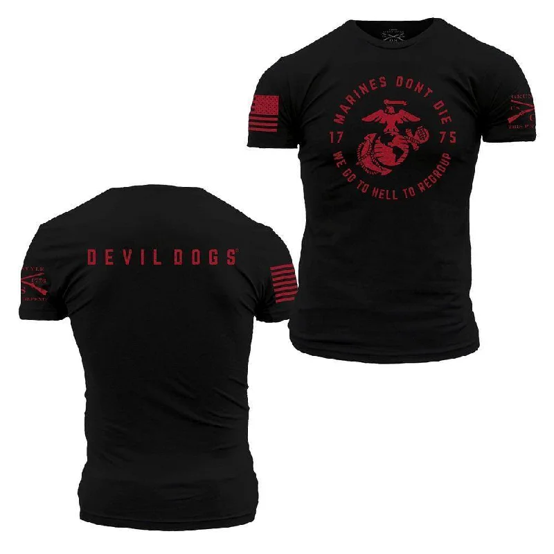 Crew Neck Women T Shirt with a Timeless DesignUSMC - Regroup T-Shirt - Black