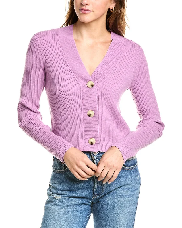 Plus Size Women's Fit - and - Flare Sweater Dresses with Ruffled HemVince Ribbed Wool-Blend Cardigan Plus Size Women's Fit - and - Flare Sweater Dresses with Ruffled HemVince Ribbed Wool-Blend Cardigan