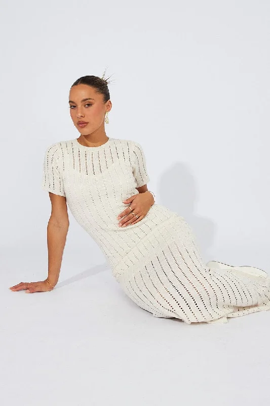 Mock Neck Women's Angora Blend Sweater Dresses in Solid ColorsWhite Knit Maxi Dress Crochet Short Sleeve Mock Neck Women's Angora Blend Sweater Dresses in Solid ColorsWhite Knit Maxi Dress Crochet Short Sleeve