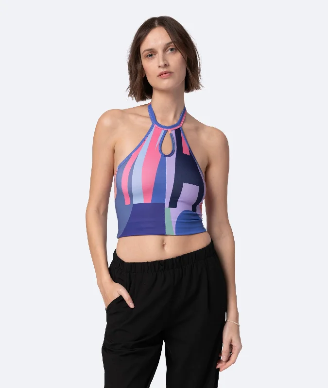 Ringer T Shirt Women with Retro - Inspired StripesWild Letters Top - Multi