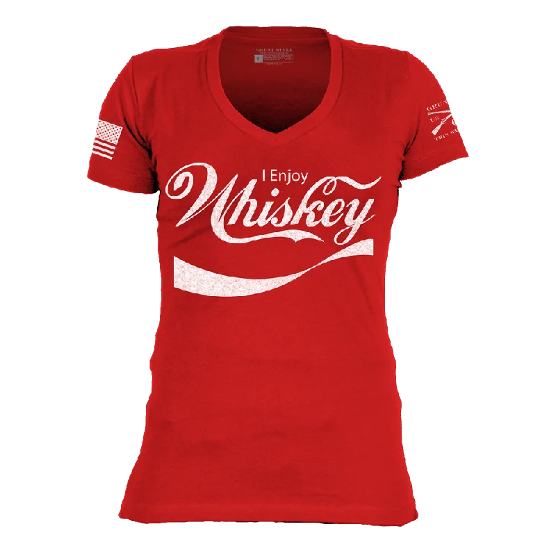 Women's Enjoy Whiskey V-Neck - Red