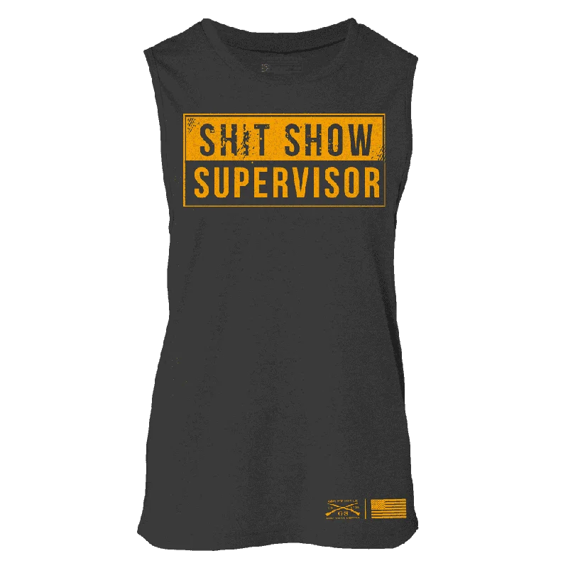 Floral Print Women T Shirt for a Feminine TouchWomen's Sh*t Show Supervisor Everyday Tank - Dark Heather Gray Floral Print Women T Shirt for a Feminine TouchWomen's Sh*t Show Supervisor Everyday Tank - Dark Heather Gray