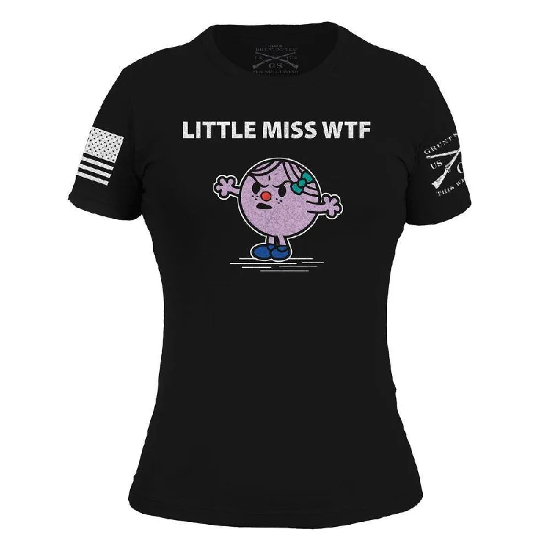 Long Sleeve Women T Shirt for Cooler WeatherWomen's WTF  Slim Fit T-Shirt - Black