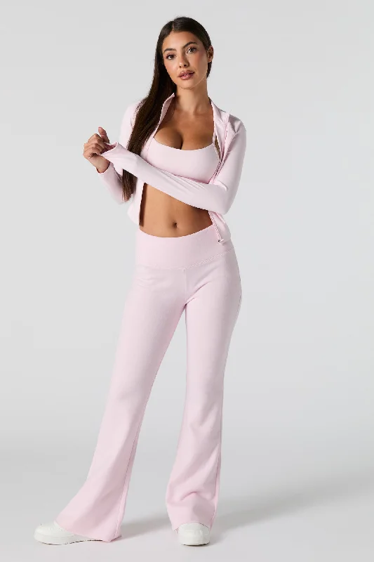 Women's oversized cropped hoodie with drawstrings for a trendy lookFleece Flare Sweatpant Women's oversized cropped hoodie with drawstrings for a trendy lookFleece Flare Sweatpant