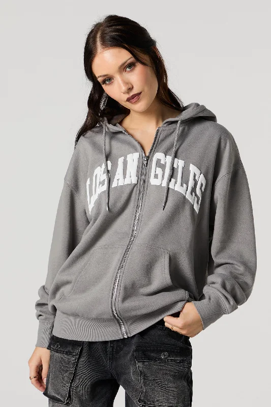 Women's quarter - zip sweatshirt made of organic cotton for eco - conscious fashionOversized Puff Print Graphic Zip-Up Fleece Hoodie Women's quarter - zip sweatshirt made of organic cotton for eco - conscious fashionOversized Puff Print Graphic Zip-Up Fleece Hoodie