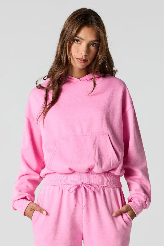 Women's zip - front sweatshirt with contrast stitching for a sporty aestheticWashed Fleece Hoodie Women's zip - front sweatshirt with contrast stitching for a sporty aestheticWashed Fleece Hoodie