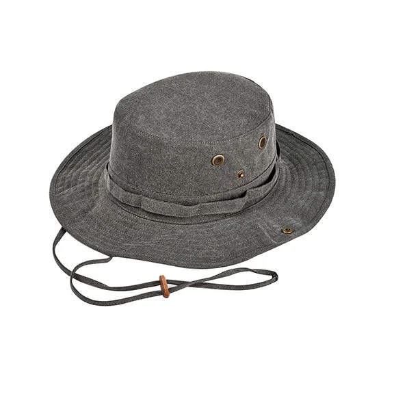 Women's tie - front hoodie in a lightweight fabric for summer layeringAP1923 - Authentic Pigment Pigment Dyed Boonie Hat | Black/Khaki Women's tie - front hoodie in a lightweight fabric for summer layeringAP1923 - Authentic Pigment Pigment Dyed Boonie Hat | Black/Khaki